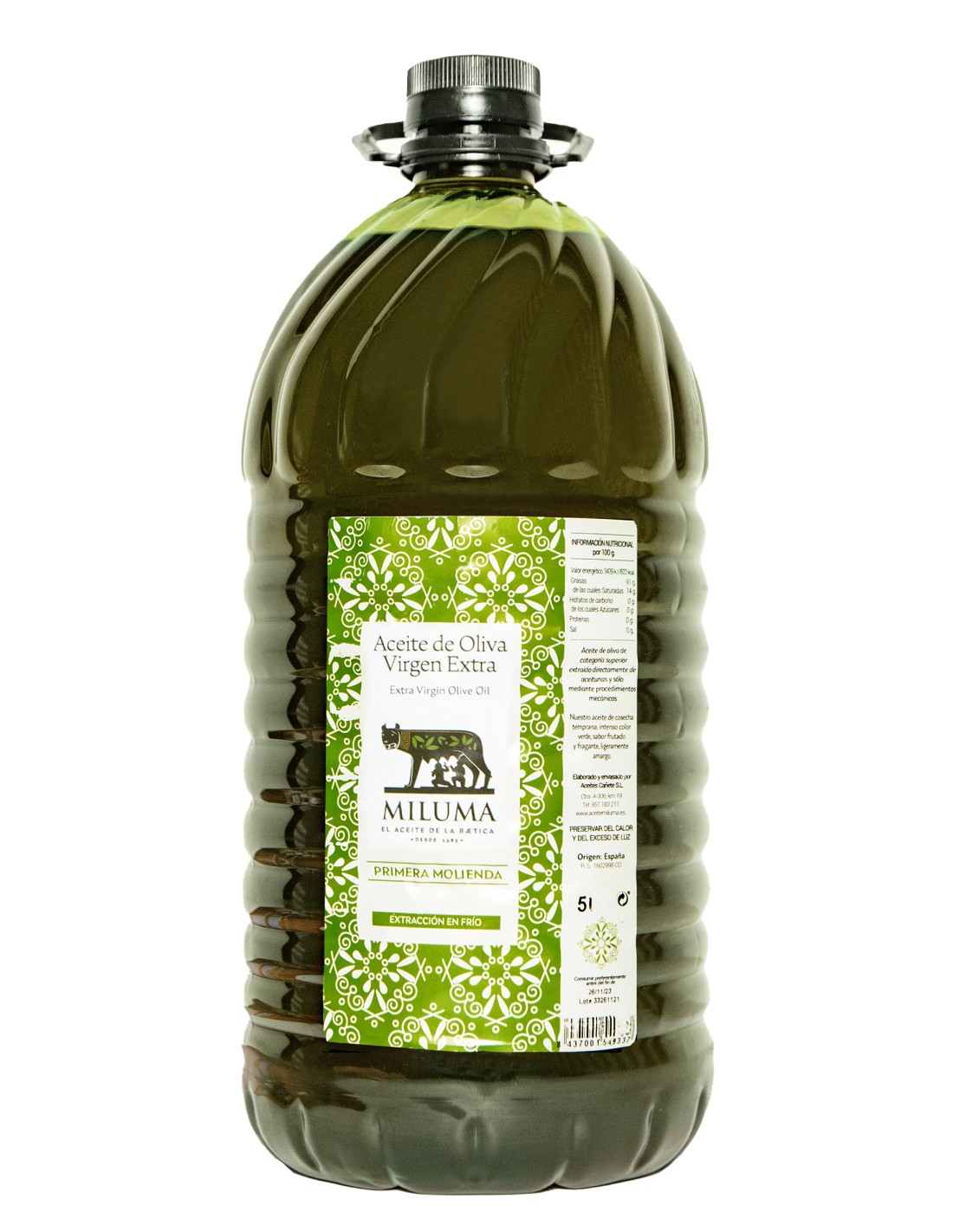 Aceite de oliva virgen extra ecológico Carrefour Bio 500 ml.