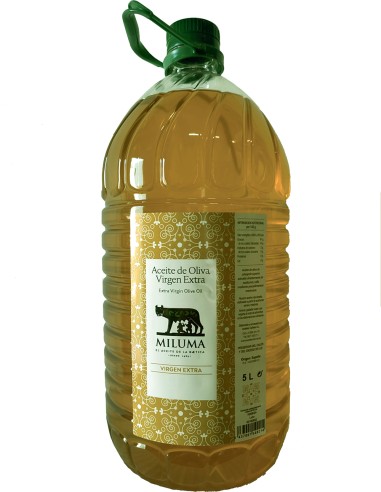 Miluma Virgen Extra. Garrafa de 5 litros. Aceite de oliva virgen extra.