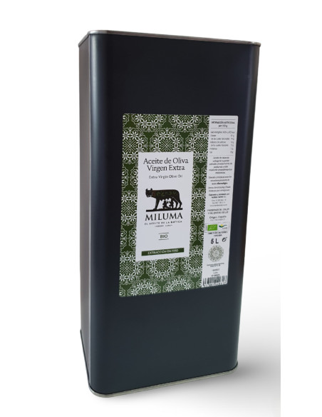 Miluma Bio. Lata 5 litros. Aceite de oliva virgen extra ecológico