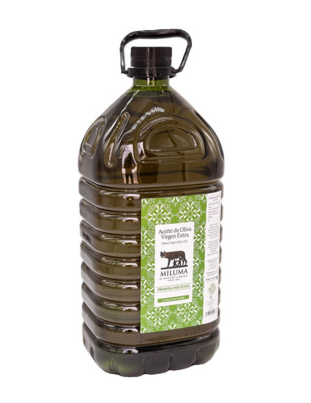 Miluma Primera Molienda Garrafa de 5 litros. Aceite de oliva virgen extra de cosecha temprana