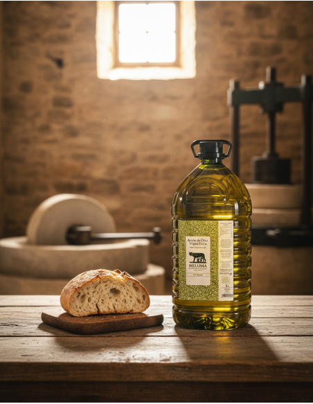 Miluma En Rama Aceite de Oliva Virgen Extra sin filtrar. Garrafa de 5 Litros