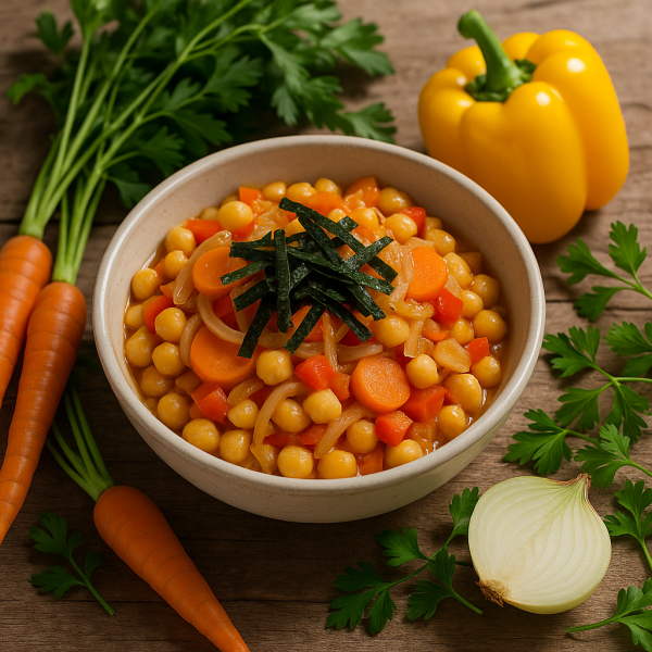 Garbanzos en Escabeche con Verduras y Toque "Marino"